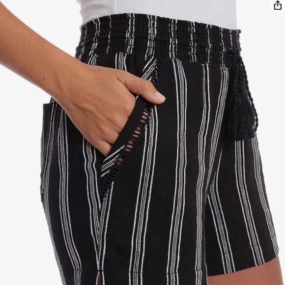 Briggs New York Women's Linen Blend Pull-On Shorts with Pockets and Drawstring - Picture 8 of 9